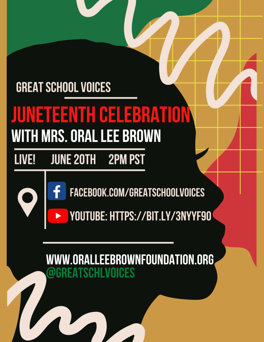 Join us LIVE this Juneteenth Holiday with Mrs. Oral Lee Brown!