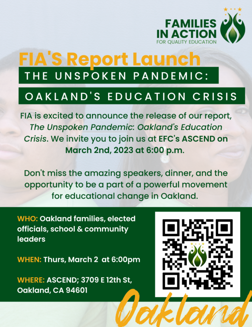 JOIN US IN PERSON TONIGHT at 6PM: The Unspoken Pandemic: Oakland’s Education Crisis